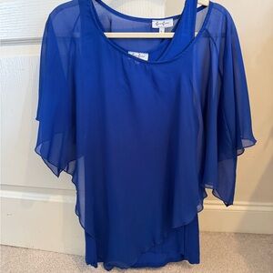 Elegant Blue Chiffon Top